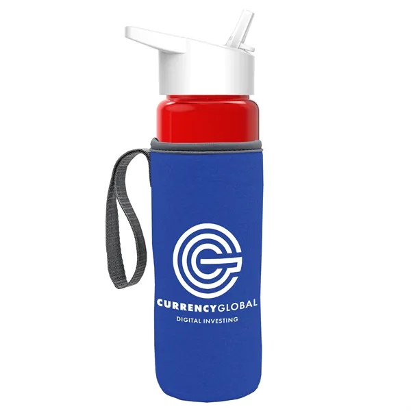 24 Oz Bottle- Flip Straw Lid & Insulator Caddy... from ASI 40480 Koozie Group