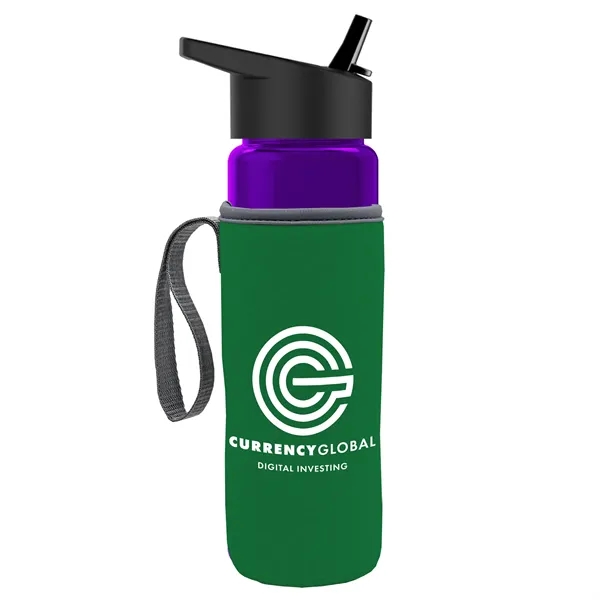 24 Oz Bottle- Flip Straw Lid & Insulator Caddy... from ASI 40480 Koozie Group