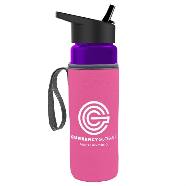 24 Oz Bottle- Flip Straw Lid & Insulator Caddy... from ASI 40480 Koozie Group