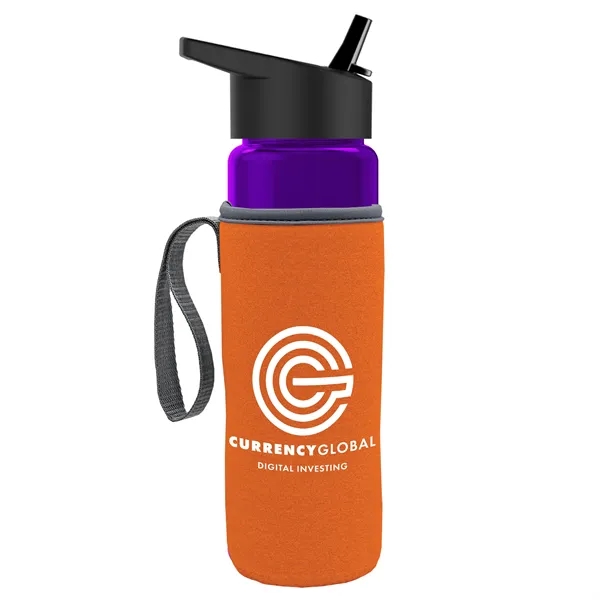 24 Oz Bottle- Flip Straw Lid & Insulator Caddy... from ASI 40480 Koozie Group