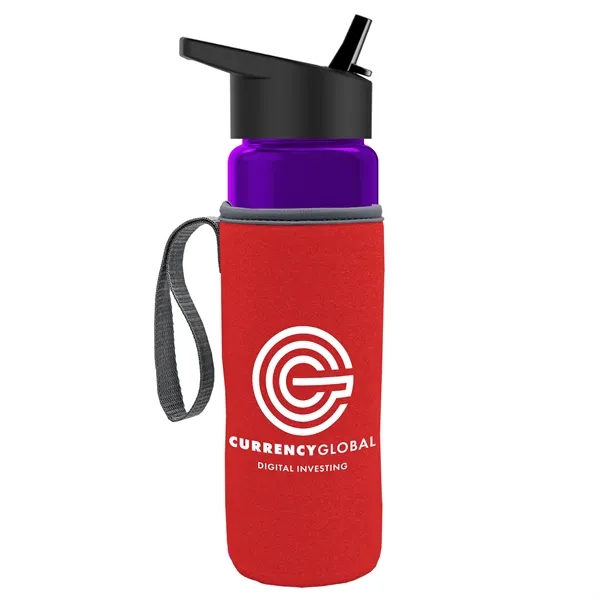 24 Oz Bottle- Flip Straw Lid & Insulator Caddy... from ASI 40480 Koozie Group