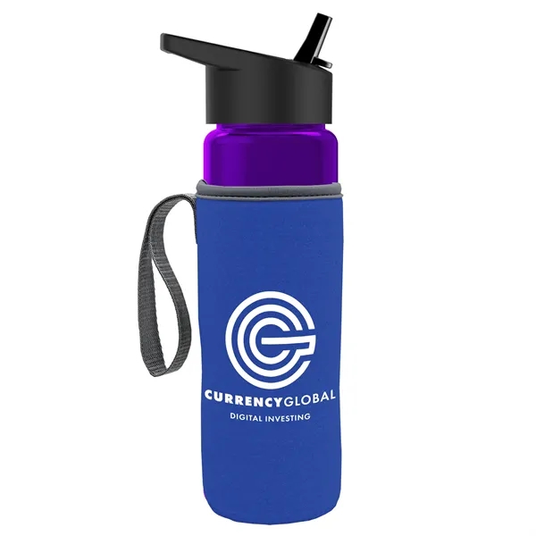 24 Oz Bottle- Flip Straw Lid & Insulator Caddy... from ASI 40480 Koozie Group