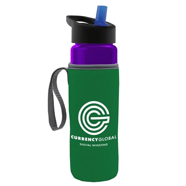 24 Oz Bottle- Flip Straw Lid & Insulator Caddy... from ASI 40480 Koozie Group