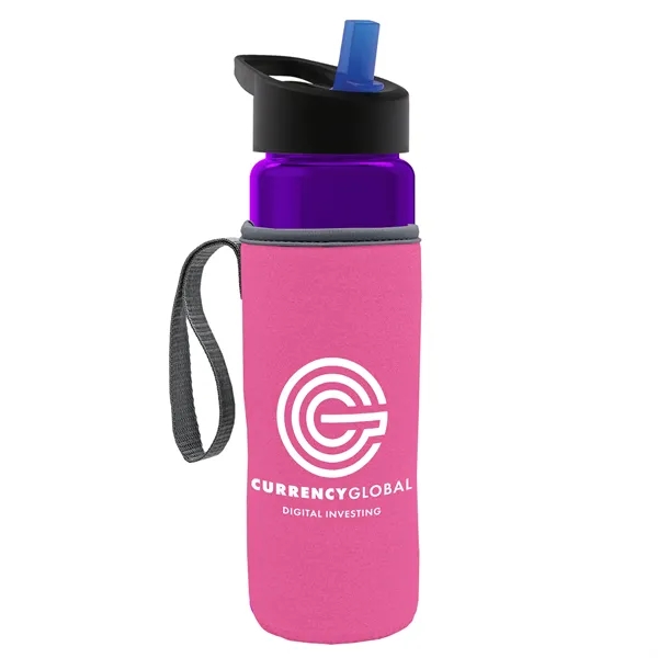 24 Oz Bottle- Flip Straw Lid & Insulator Caddy... from ASI 40480 Koozie Group