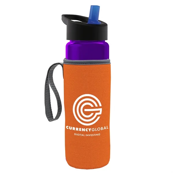 24 Oz Bottle- Flip Straw Lid & Insulator Caddy... from ASI 40480 Koozie Group