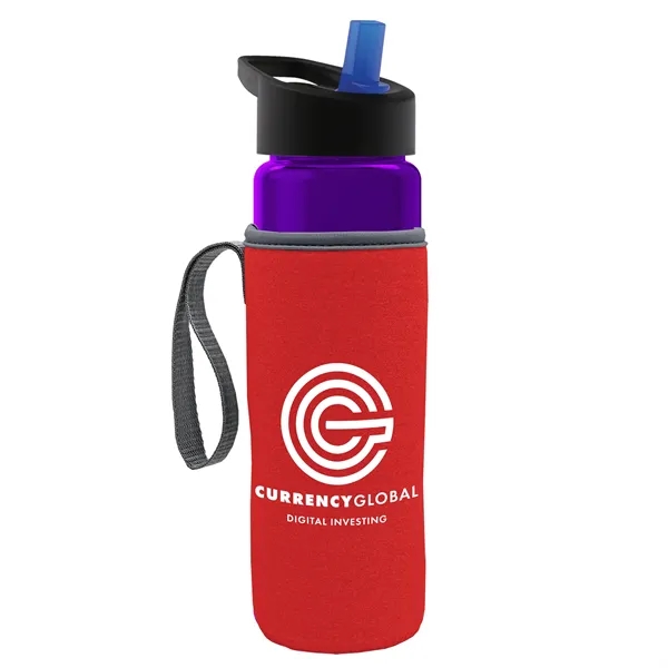 24 Oz Bottle- Flip Straw Lid & Insulator Caddy... from ASI 40480 Koozie Group