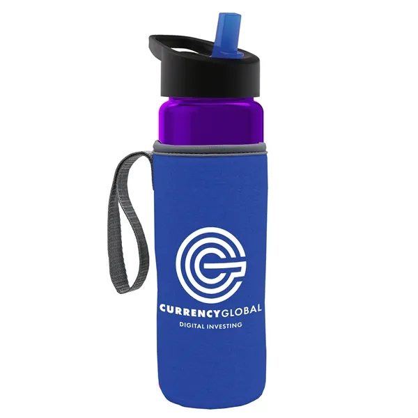 24 Oz Bottle- Flip Straw Lid & Insulator Caddy... from ASI 40480 Koozie Group