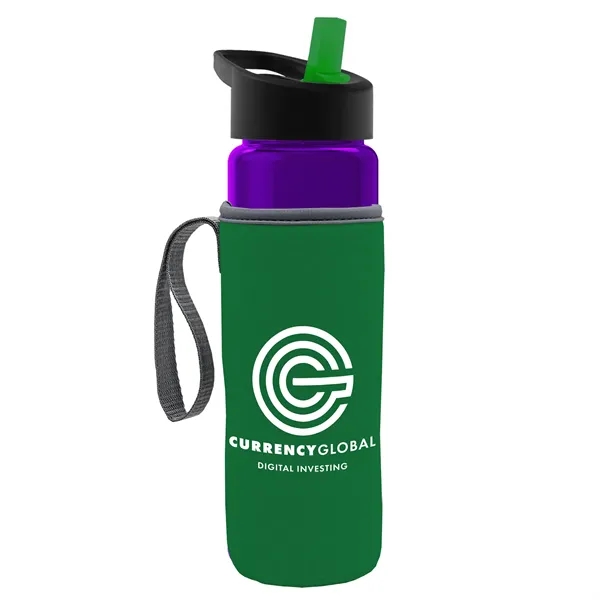 24 Oz Bottle- Flip Straw Lid & Insulator Caddy... from ASI 40480 Koozie Group