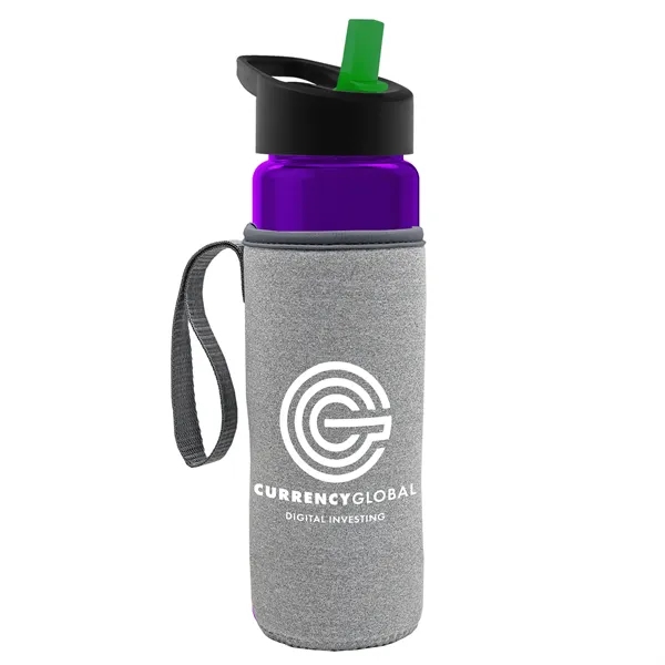 24 Oz Bottle- Flip Straw Lid & Insulator Caddy... from ASI 40480 Koozie Group