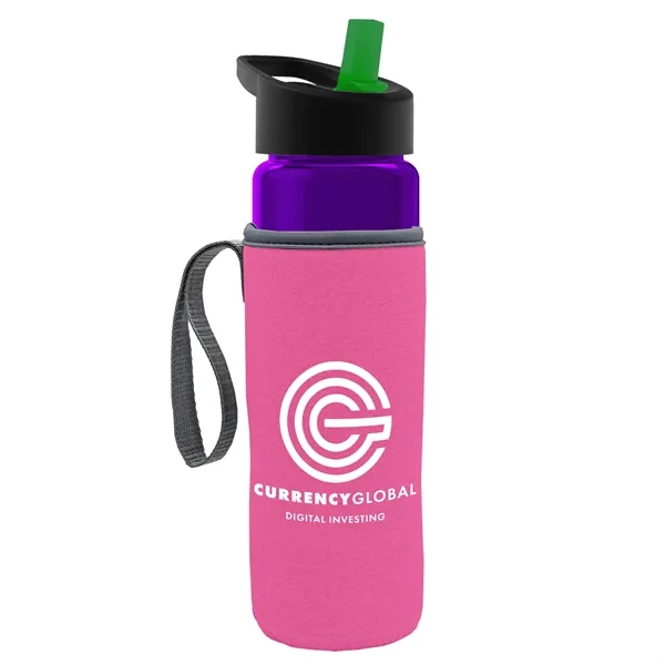24 Oz Bottle- Flip Straw Lid & Insulator Caddy... from ASI 40480 Koozie Group