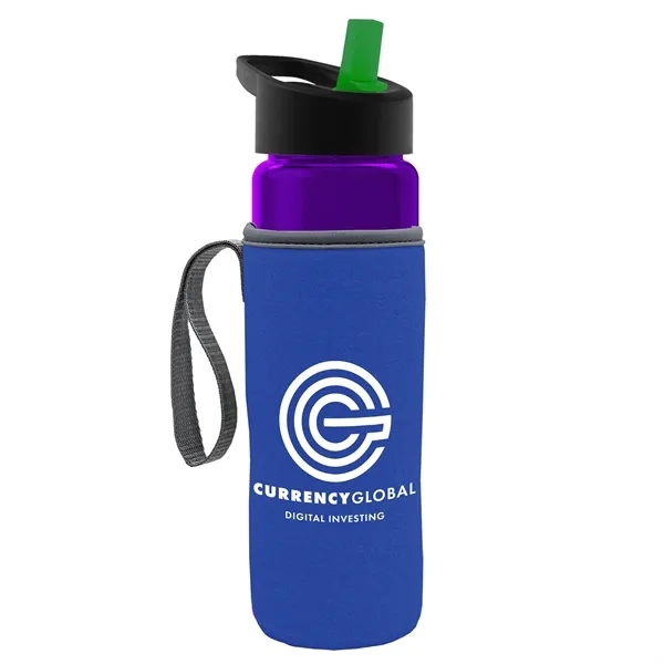 24 Oz Bottle- Flip Straw Lid & Insulator Caddy... from ASI 40480 Koozie Group