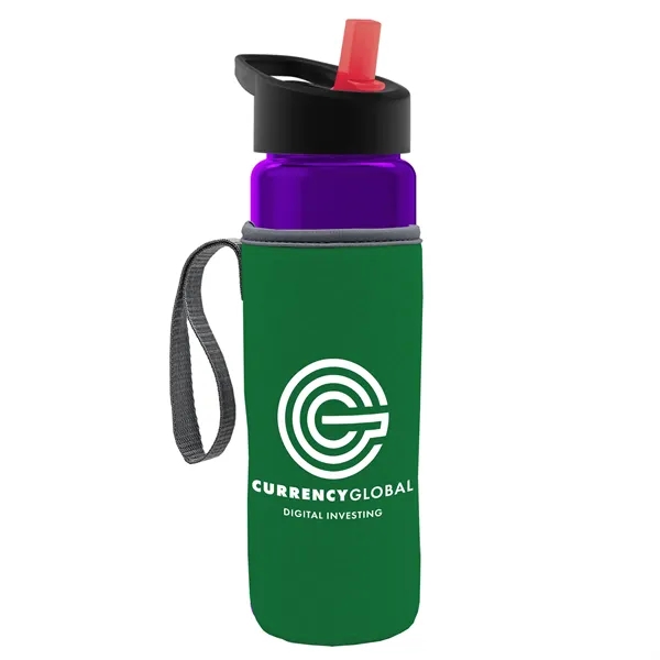24 Oz Bottle- Flip Straw Lid & Insulator Caddy... from ASI 40480 Koozie Group