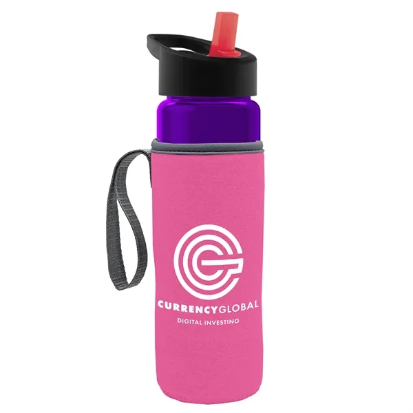 24 Oz Bottle- Flip Straw Lid & Insulator Caddy... from ASI 40480 Koozie Group