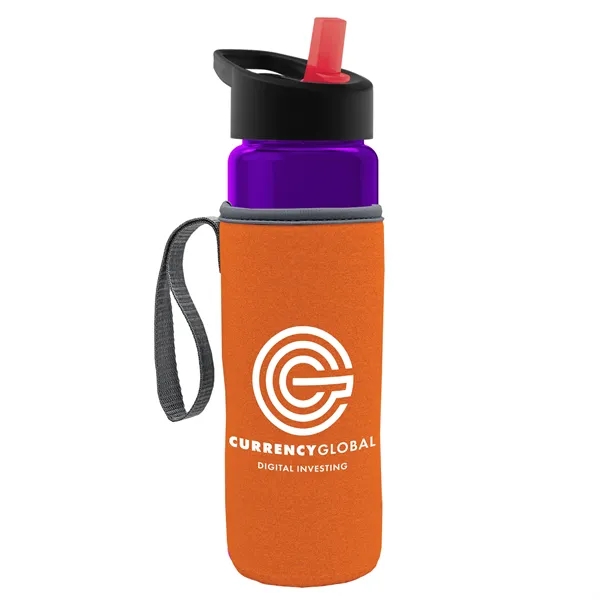 24 Oz Bottle- Flip Straw Lid & Insulator Caddy... from ASI 40480 Koozie Group