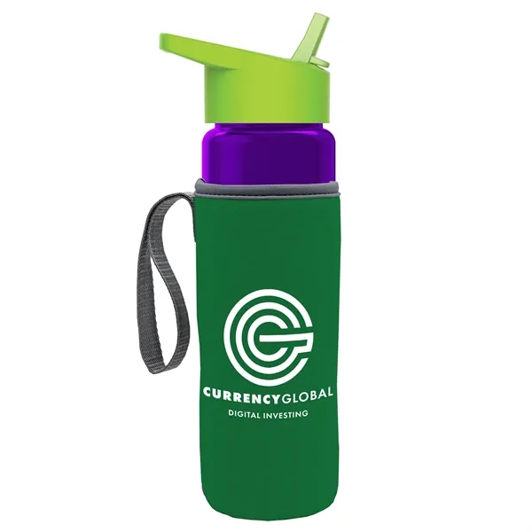 24 Oz Bottle- Flip Straw Lid & Insulator Caddy... from ASI 40480 Koozie Group