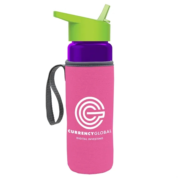 24 Oz Bottle- Flip Straw Lid & Insulator Caddy... from ASI 40480 Koozie Group