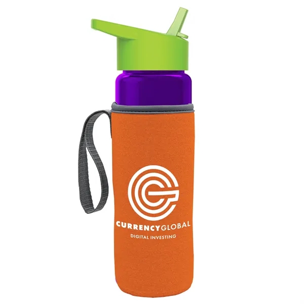 24 Oz Bottle- Flip Straw Lid & Insulator Caddy... from ASI 40480 Koozie Group