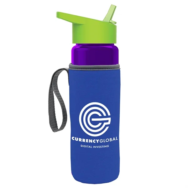 24 Oz Bottle- Flip Straw Lid & Insulator Caddy... from ASI 40480 Koozie Group