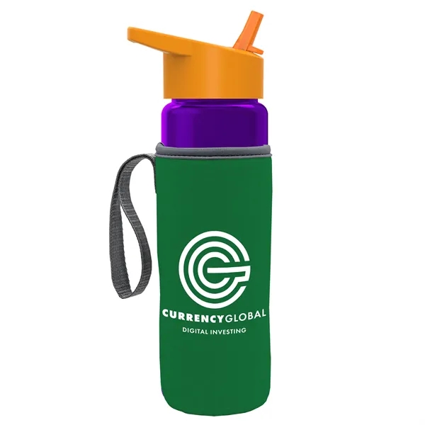 24 Oz Bottle- Flip Straw Lid & Insulator Caddy... from ASI 40480 Koozie Group