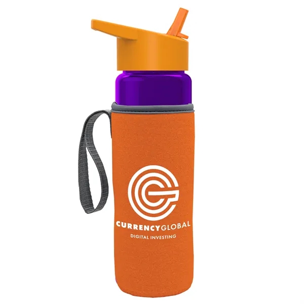 24 Oz Bottle- Flip Straw Lid & Insulator Caddy... from ASI 40480 Koozie Group