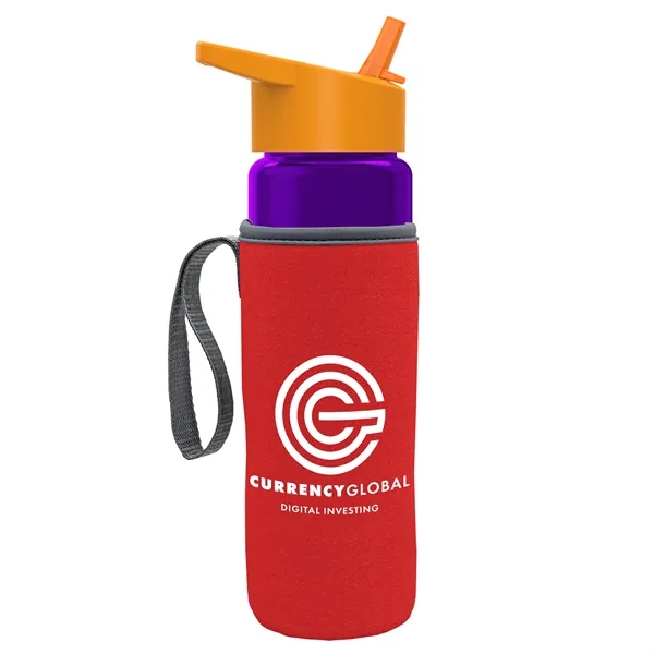 24 Oz Bottle- Flip Straw Lid & Insulator Caddy... from ASI 40480 Koozie Group