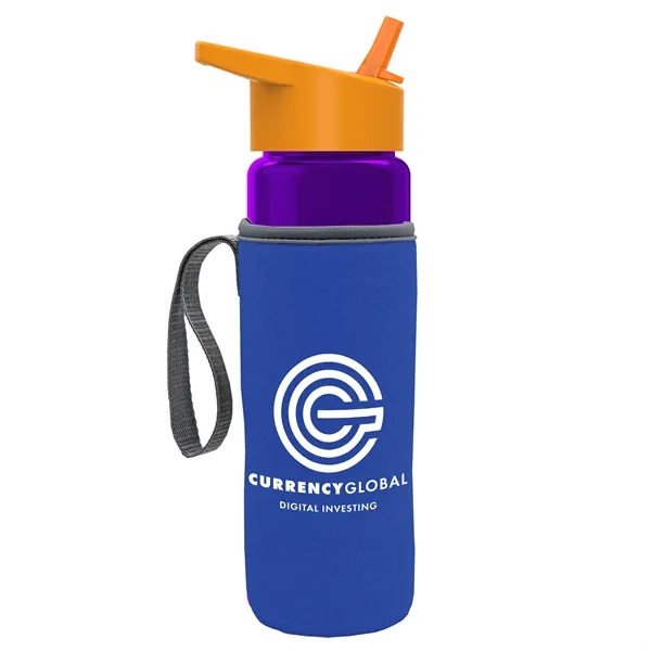 24 Oz Bottle- Flip Straw Lid & Insulator Caddy... from ASI 40480 Koozie Group