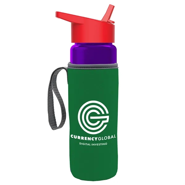 24 Oz Bottle- Flip Straw Lid & Insulator Caddy... from ASI 40480 Koozie Group