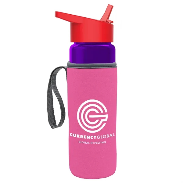 24 Oz Bottle- Flip Straw Lid & Insulator Caddy... from ASI 40480 Koozie Group