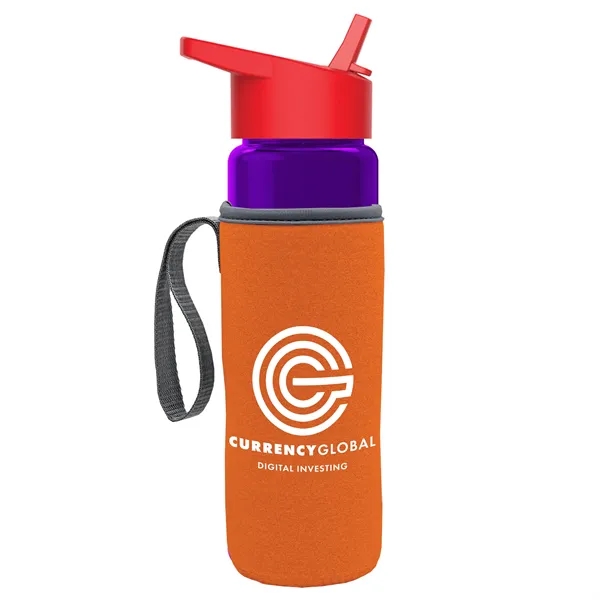 24 Oz Bottle- Flip Straw Lid & Insulator Caddy... from ASI 40480 Koozie Group