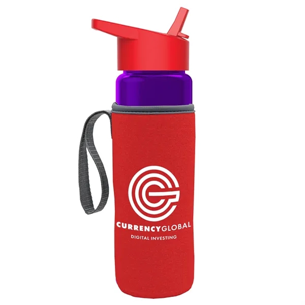 24 Oz Bottle- Flip Straw Lid & Insulator Caddy... from ASI 40480 Koozie Group