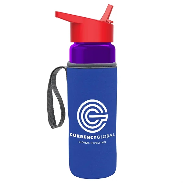 24 Oz Bottle- Flip Straw Lid & Insulator Caddy... from ASI 40480 Koozie Group