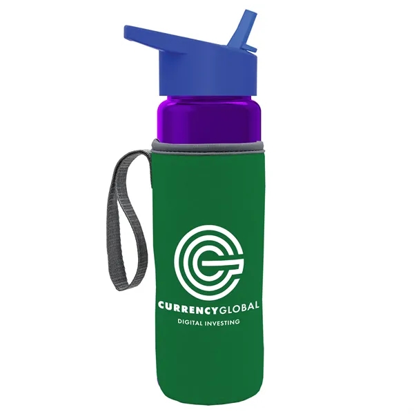 24 Oz Bottle- Flip Straw Lid & Insulator Caddy... from ASI 40480 Koozie Group