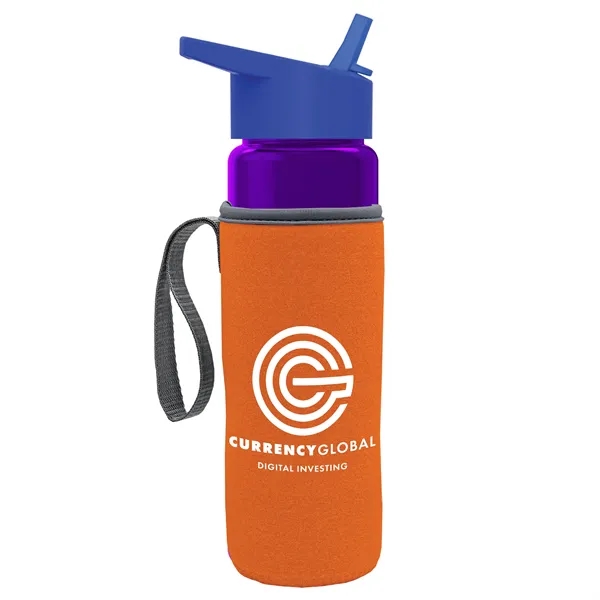 24 Oz Bottle- Flip Straw Lid & Insulator Caddy... from ASI 40480 Koozie Group