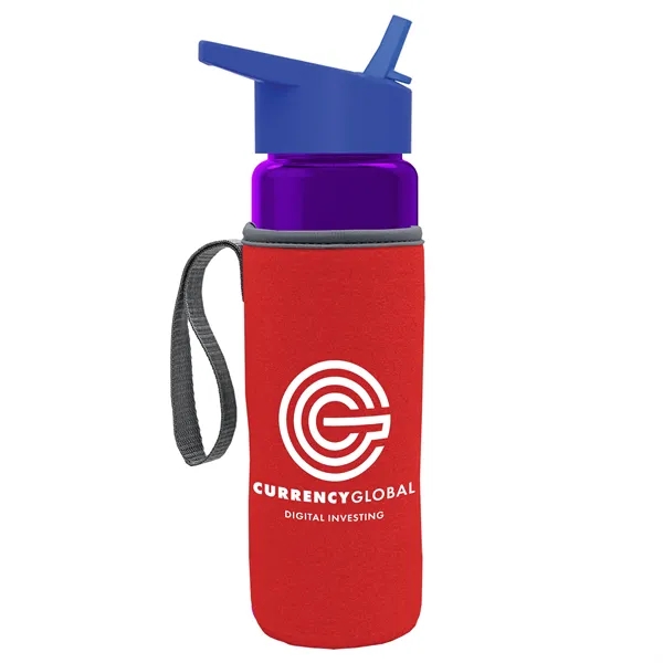 24 Oz Bottle- Flip Straw Lid & Insulator Caddy... from ASI 40480 Koozie Group