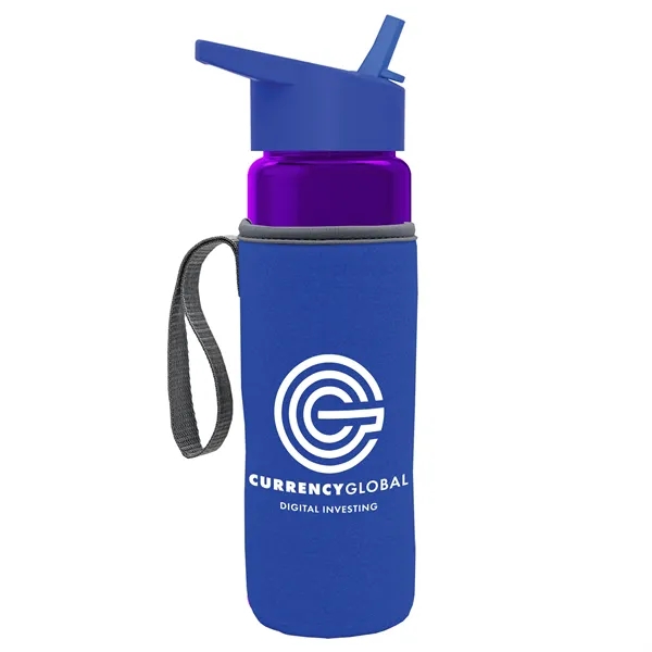 24 Oz Bottle- Flip Straw Lid & Insulator Caddy... from ASI 40480 Koozie Group