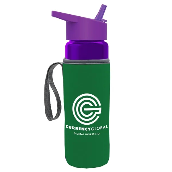 24 Oz Bottle- Flip Straw Lid & Insulator Caddy... from ASI 40480 Koozie Group