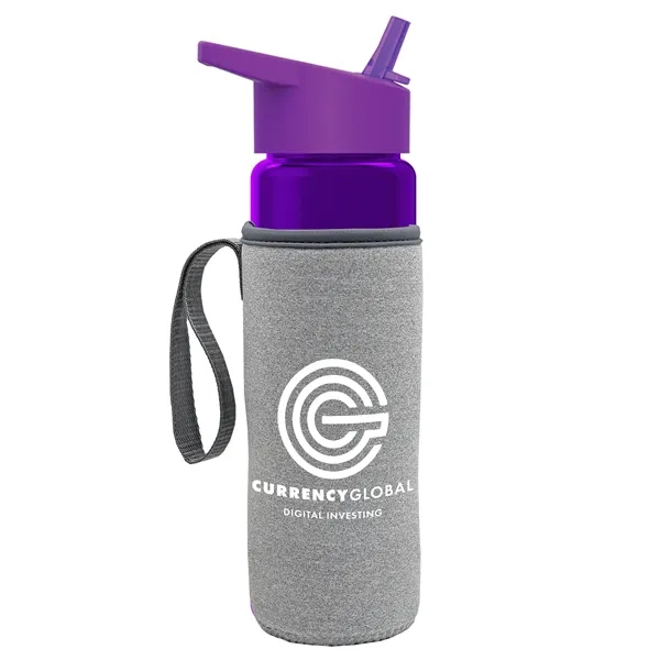 24 Oz Bottle- Flip Straw Lid & Insulator Caddy... from ASI 40480 Koozie Group