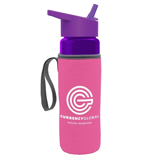 24 Oz Bottle- Flip Straw Lid & Insulator Caddy... from ASI 40480 Koozie Group