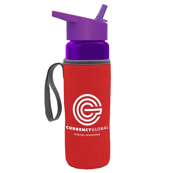 24 Oz Bottle- Flip Straw Lid & Insulator Caddy... from ASI 40480 Koozie Group