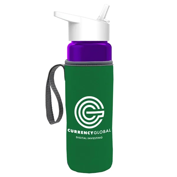 24 Oz Bottle- Flip Straw Lid & Insulator Caddy... from ASI 40480 Koozie Group
