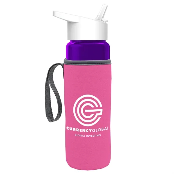 24 Oz Bottle- Flip Straw Lid & Insulator Caddy... from ASI 40480 Koozie Group