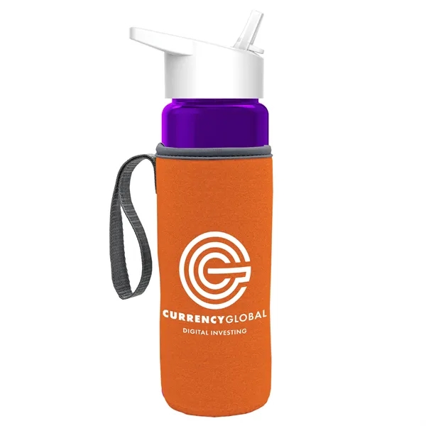 24 Oz Bottle- Flip Straw Lid & Insulator Caddy... from ASI 40480 Koozie Group