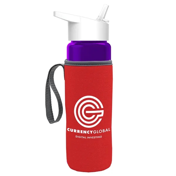 24 Oz Bottle- Flip Straw Lid & Insulator Caddy... from ASI 40480 Koozie Group