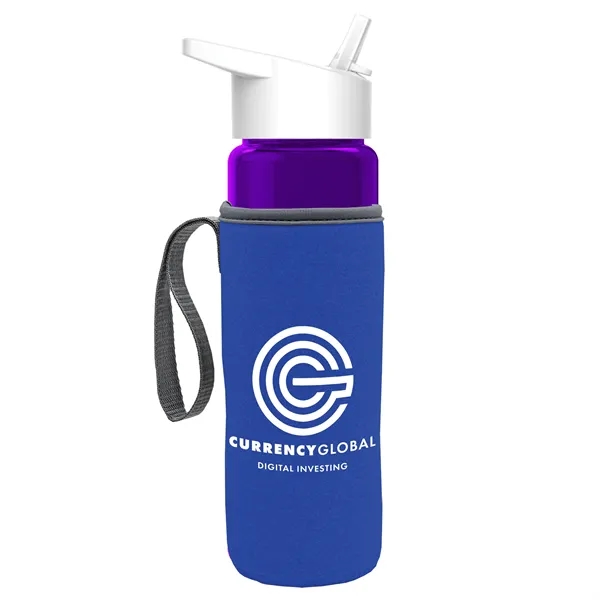24 Oz Bottle- Flip Straw Lid & Insulator Caddy... from ASI 40480 Koozie Group