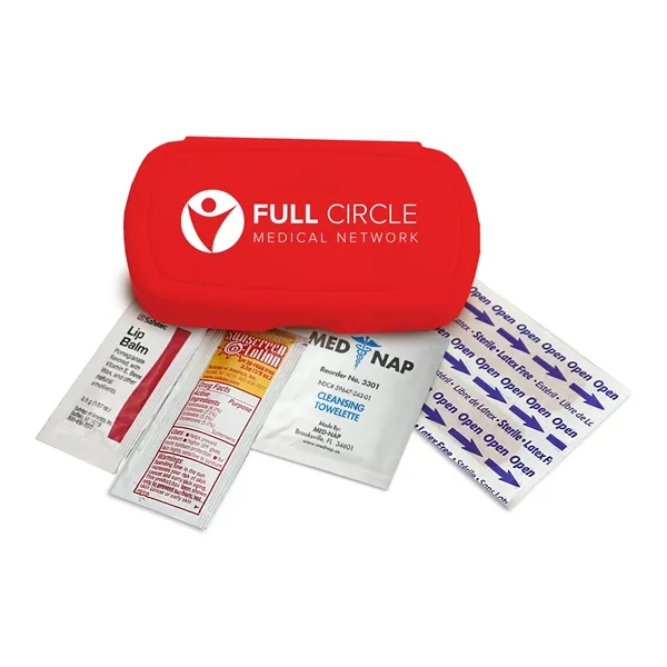 Summer first aid kit. Oval shape, pocket size, elegant details.... from ASI 40480 Koozie Group