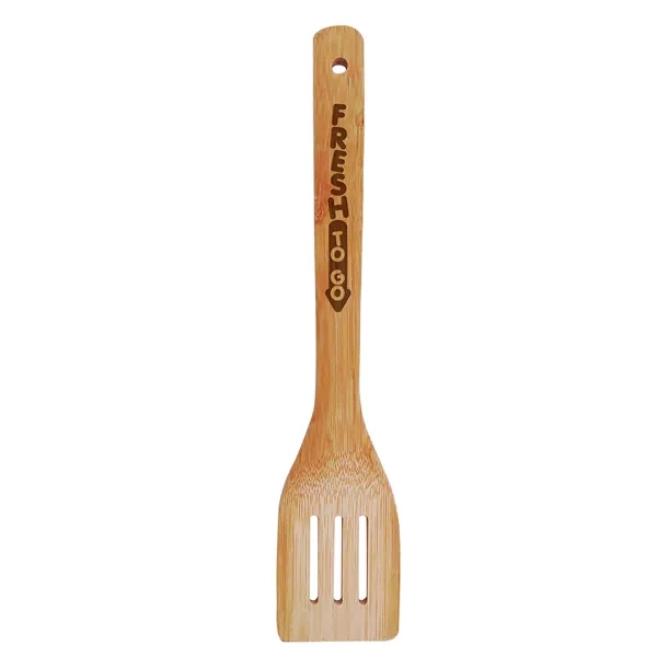 Bamboo Slotted Spatula with Handle Imprint... from ASI 40480 Koozie Group