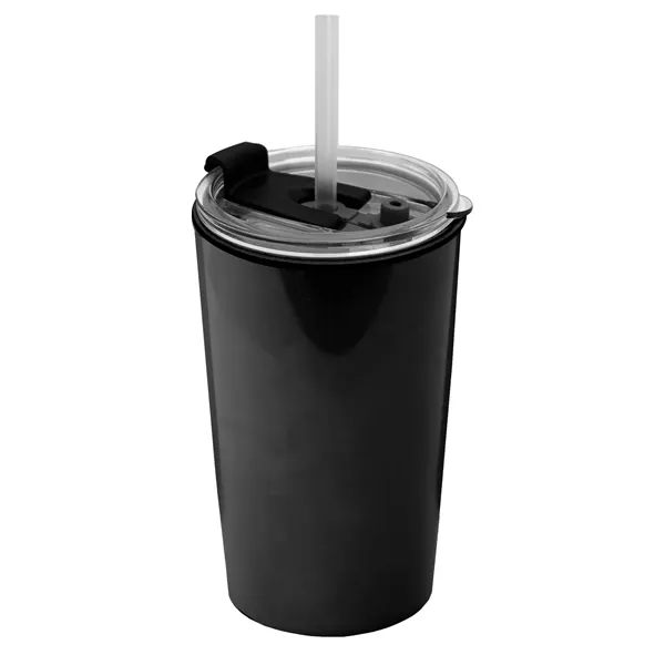 14 oz. Metallic Tumbler with 2-in-1 Flip and Straw lid. Top... from ASI 40480 Koozie Group