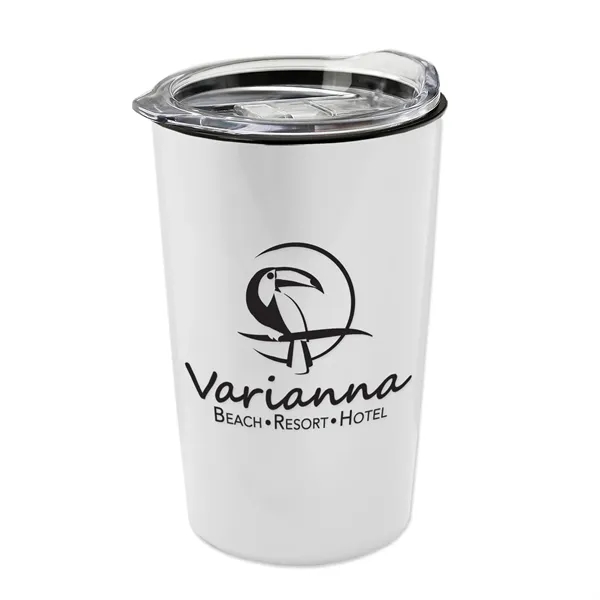 New 14 oz. Metalike Sentinel Tumbler with Clear Slide-Lid. Double-Wall Insulated... from ASI 40480 Koozie Group