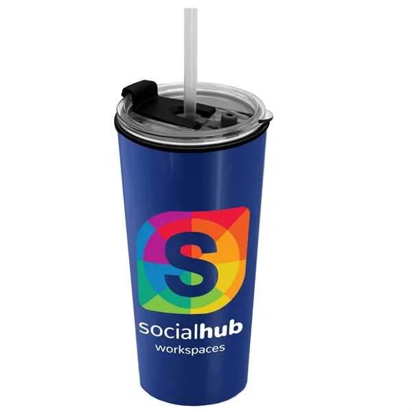 18 oz. Double-Wall Insulated Travel/ Coffee Cup with 2-in-1 Flip and... from ASI 40480 Koozie Group