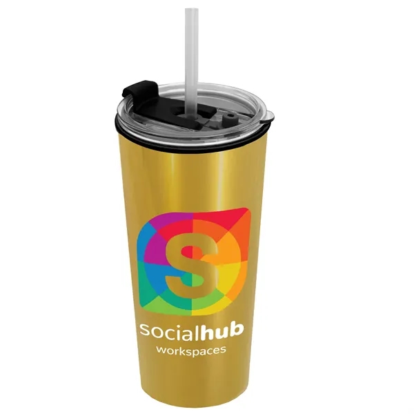18 oz. Double-Wall Insulated Travel/ Coffee Cup with 2-in-1 Flip and... from ASI 40480 Koozie Group